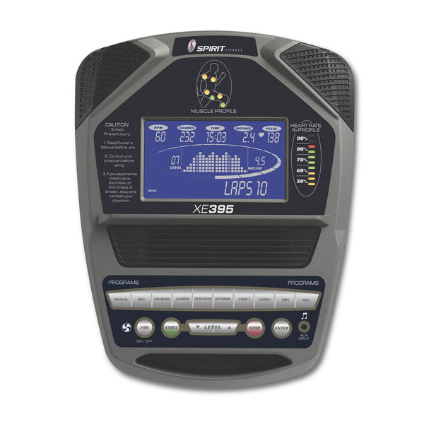 |Spirit XE395 LC Incline Elliptical Trainer Console|