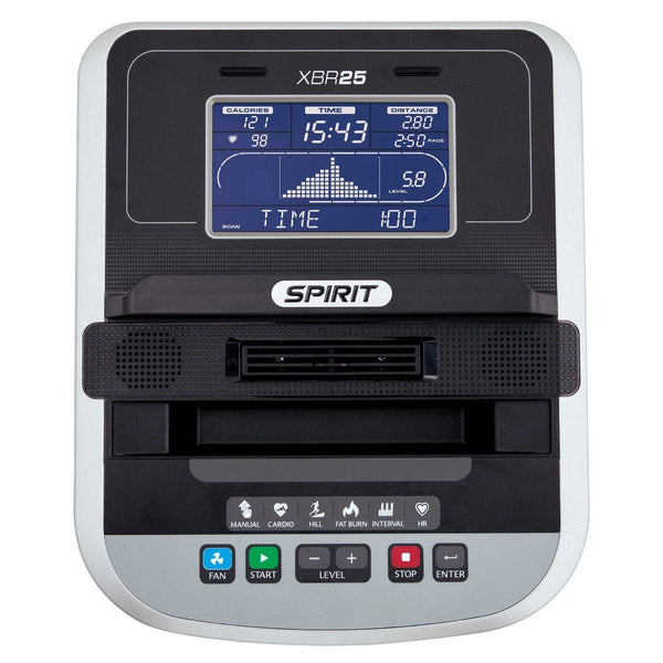|Spirit XBR25 Recumbent Exercise Bike - Console|
